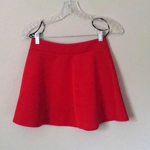 Red short skater skirt forever 21